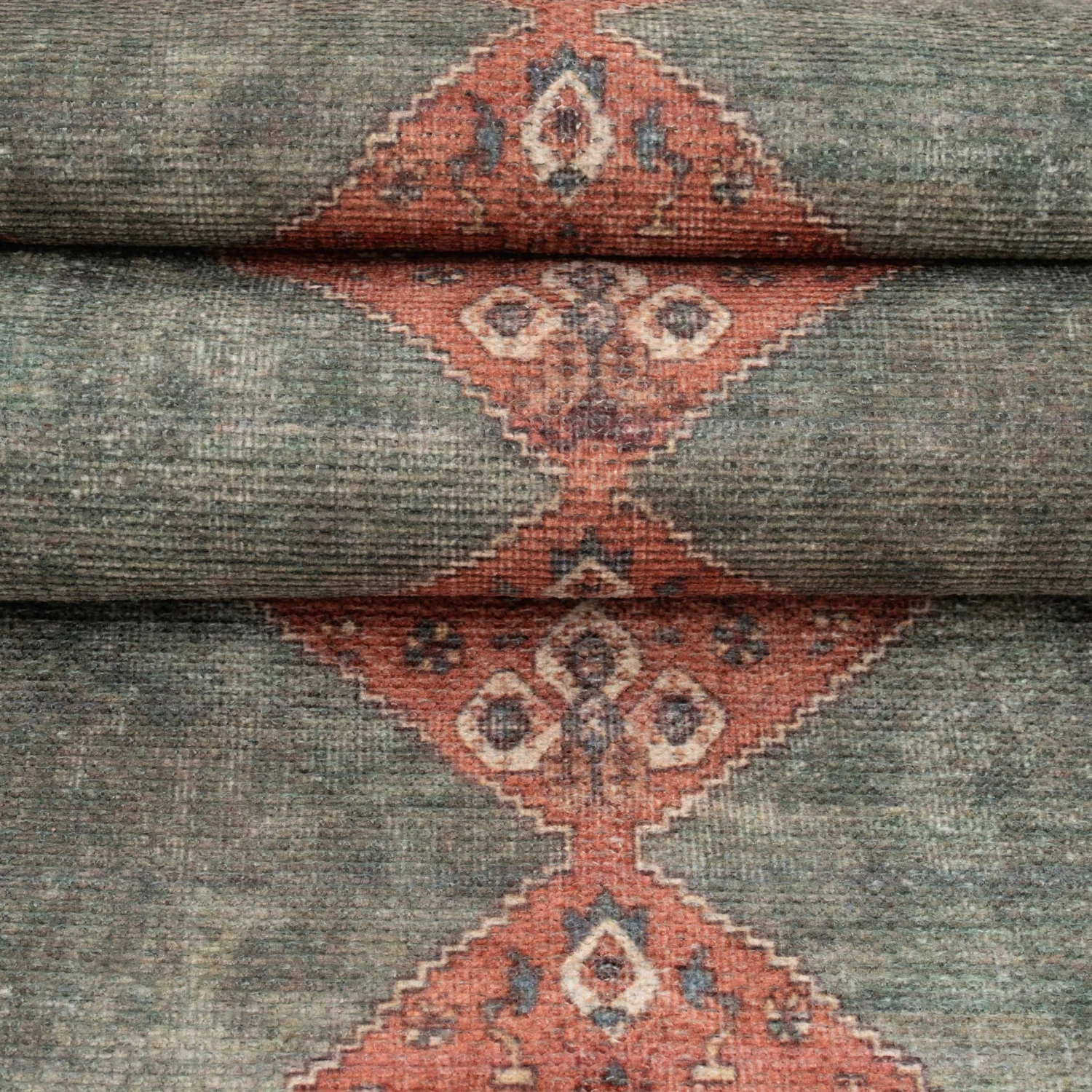 Flatwoven Washable Distressed Terracotta Circle Rug 9 Flatwoven Washable Distressed Terracotta Circle Rug - Image 7