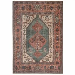 Distressed Bordered Washable Rug -Kukoon Rugs Store renuu faro 20terra 03254 ea159665 25ba 4a4b 956a 1a33279e702e