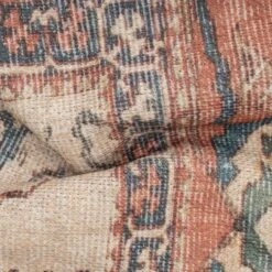 Flatwoven Washable Distressed Terracotta Green Boho Runner - Faro 17 Flatwoven Washable Distressed Terracotta Green Boho Runner - Faro -Kukoon Rugs Store renuu faro 20terra 03257 5B5 5D