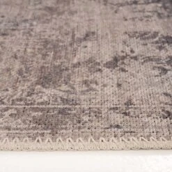 Flatwoven Washable Distressed Renaissance Grey Beige Runner - Fleur -Kukoon Rugs Store renuu fleur beige 08022 28ed2eaa 38e6 4b34 bbd2 df832ac704a3