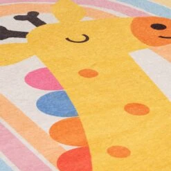 Flatwoven Washable Colourful Giraffe Kids Rug - Geraldine 12 Flatwoven Washable Colourful Giraffe Kids Rug - Geraldine -Kukoon Rugs Store renuu geraldine 08802