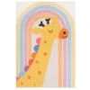 Flatwoven Washable Colourful Giraffe Kids Rug - Geraldine -Kukoon Rugs Store renuu geraldine 09914 overhead