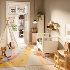 Flatwoven Washable Colourful Giraffe Kids Rug - Geraldine 11 Flatwoven Washable Colourful Giraffe Kids Rug - Geraldine -Kukoon Rugs Store renuu geraldine lifestyle