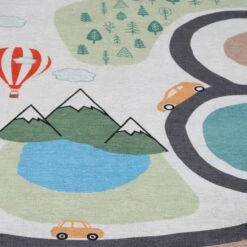 Flatwoven Washable Playful Explorer Kids Rug - Journey -Kukoon Rugs Store renuu journey 08768