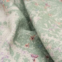 Flatwoven Washable Green Medallion Runner - Lottie -Kukoon Rugs Store renuu lottie 20green 03269 5B3 5D