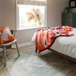 Flatwoven Washable Green Medallion Runner - Lottie -Kukoon Rugs Store renuu lottie 20green 03269 5B4 5D