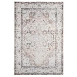 Flatwoven Washable Vintage Ivory Area Rug - Margot