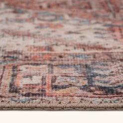 Flatwoven Washable Terracotta Medallion Area Rug - Neeve -Kukoon Rugs Store renuu neeve 08651