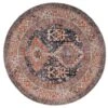 Flatwoven Washable Terracotta Distressed Circle Rug - Perla -Kukoon Rugs Store renuu perla multi circle 09898 overhead sq 74dc8496 8c84 4329 bd54 11049d2d846a