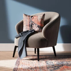 Flatwoven Washable Terracotta Distressed Boho Rug - Perla -Kukoon Rugs Store renuu perla multi cushion final