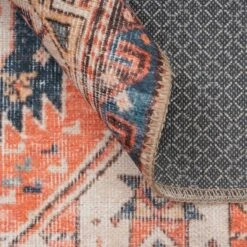 Flatwoven Washable Terracotta Distressed Circle Rug - Perla -Kukoon Rugs Store renuu perla multi studio 05863