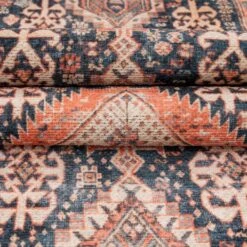 Flatwoven Washable Terracotta Distressed Circle Rug - Perla -Kukoon Rugs Store renuu perla multi studio 05872