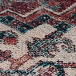 Flatwoven Washable Red Medallion Area Rug - Slaney -Kukoon Rugs Store renuu slaney 08538