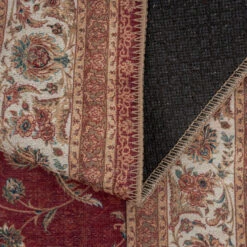 Flatwoven Washable Red Elegant Area Rug - Talia -Kukoon Rugs Store renuu talia 04540 detail 1