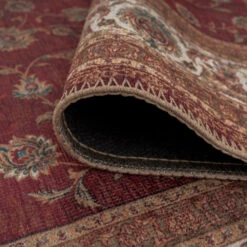 Red Elegant Washable Runner Rug - Talia -Kukoon Rugs Store renuu talia 04542 detail