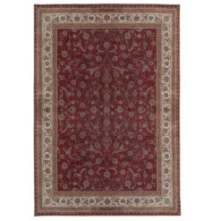 Flatwoven Washable Red Elegant Area Rug - Talia