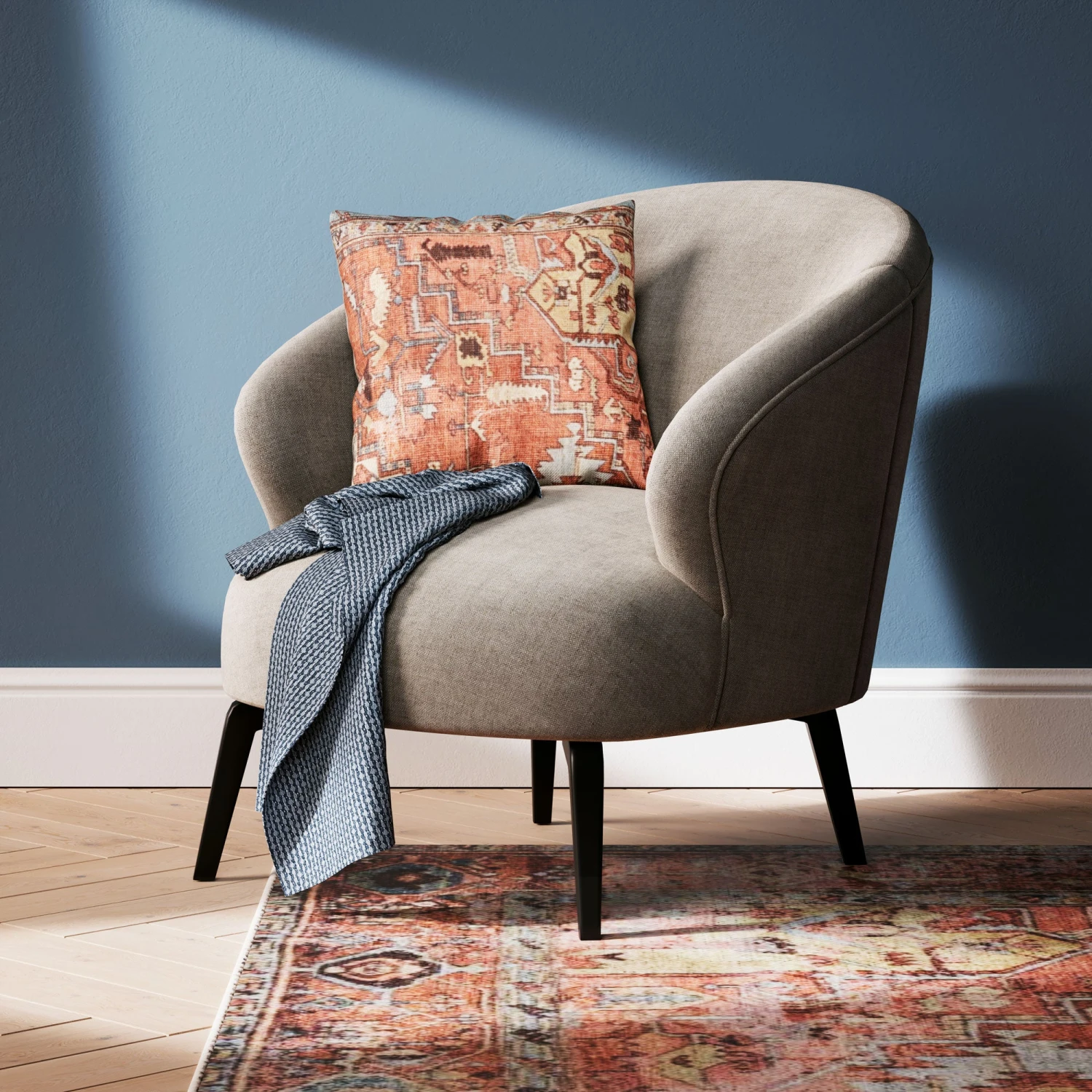 Flatwoven Washable Distressed Terracotta Aztec Boho Rug - Yana 13 Flatwoven Washable Distressed Terracotta Aztec Boho Rug - Yana - Image 11