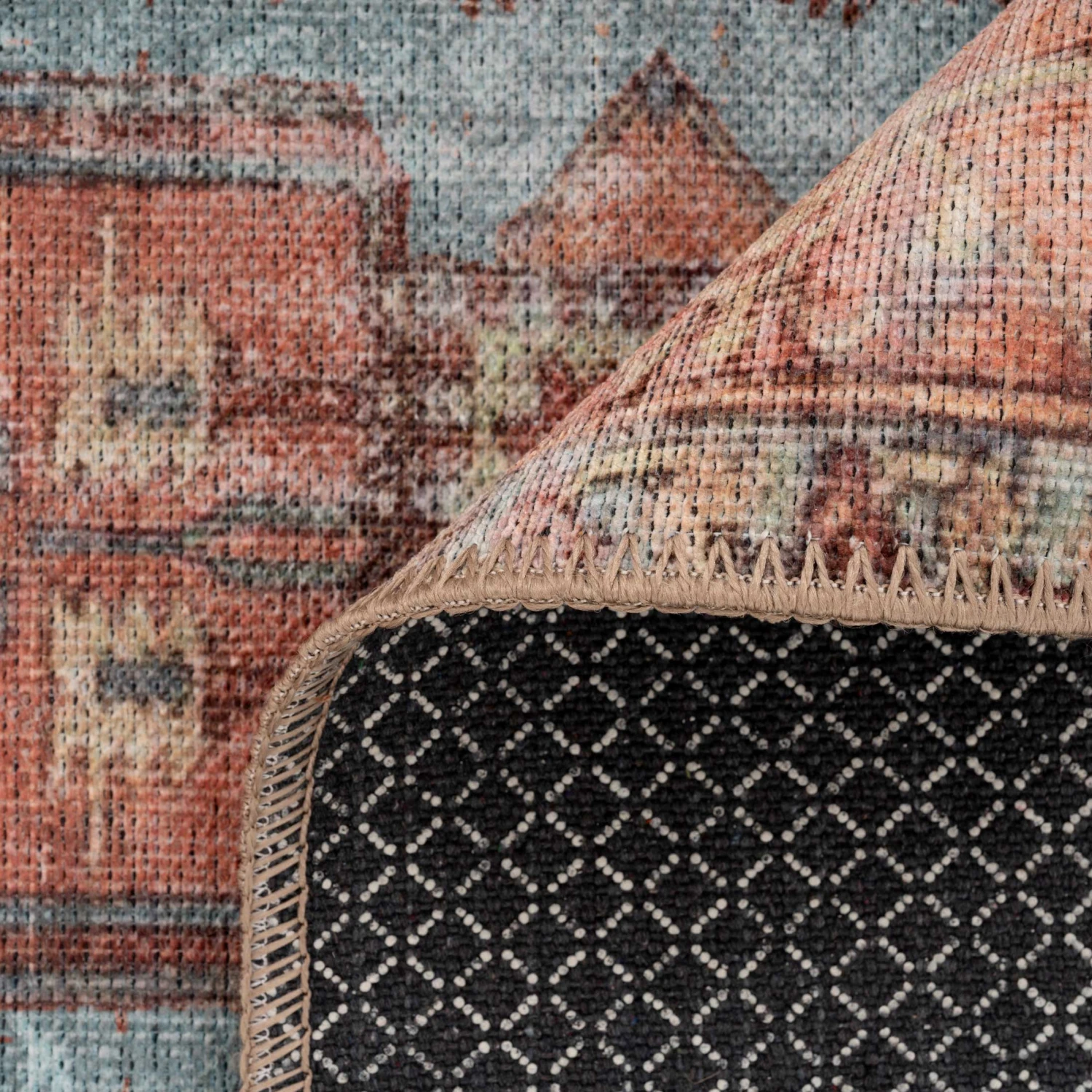 Flatwoven Washable Distressed Terracotta Aztec Runner - Yana 8 Flatwoven Washable Distressed Terracotta Aztec Runner - Yana - Image 6