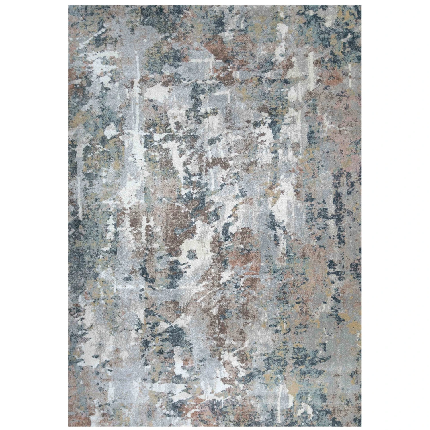 Soft Modern Blue Grey Painted Canvas Effect Rugs - Artist 3 Soft Modern Blue Grey Painted Canvas Effect Rugs - Artist