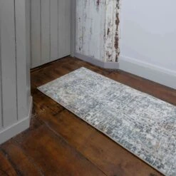 Soft Modern Blue Distressed Abstract Hall Runner Rugs -Kukoon Rugs Store riveria 20Runner 20Rugs 20azq 20 105 5B1 5D