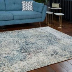 Soft Modern Blue Distressed Abstract Hall Runner Rugs -Kukoon Rugs Store riveria 20Runner 20Rugs 20azq 20 105 5B2 5D