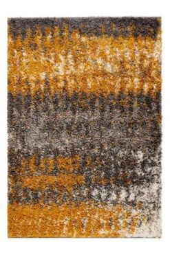 Ochre Distressed Textured Shaggy Runner Rug -Kukoon Rugs Store rug1 20 105 5B3 5D