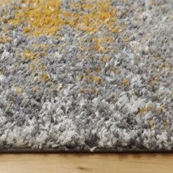 Ochre Distressed Textured Shaggy Runner Rug -Kukoon Rugs Store rug1 20 105 5B4 5D