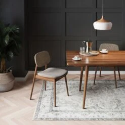 Flatwoven Washable Light Green Bordered Area Rug - Rumi -Kukoon Rugs Store rummi dining room new designs