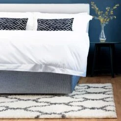 Cream Moroccan Trellis Shaggy Runner Rug -Kukoon Rugs Store shaggy 20scandi 20rug 20 1 5B1 5D