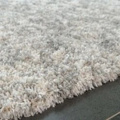 Soft Mottled Silver Shaggy Area Rug -Kukoon Rugs Store silver 0756 5B3 5D