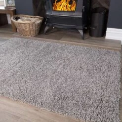 Silver Shaggy Runner Rug -Kukoon Rugs Store silver 0976 5B4 5D