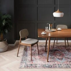 Flatwoven Washable Red Medallion Area Rug - Slaney -Kukoon Rugs Store slaney dining room new designs