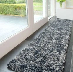 Soft Mottled Grey Shaggy Area Rug - Camberley -Kukoon Rugs Store slate 07155 5B5 5D