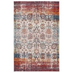 Carved Multicolour Area Rug - Florrie
