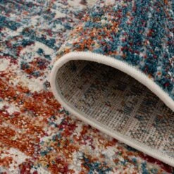 Carved Multicolour Area Rug - Florrie -Kukoon Rugs Store sofia florrie 05068