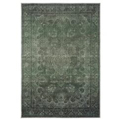 Soft Washable Green Medallion Rug - Maisie