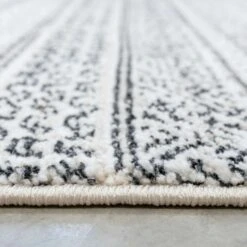 Cosy Soft Underfoot Grey Tribal Moroccan Berber Bedroom Rug -Kukoon Rugs Store stax grey 8665 5B3 5D