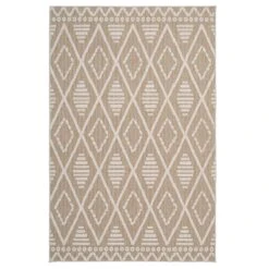 Beige Diamond Loop Pile Rug
