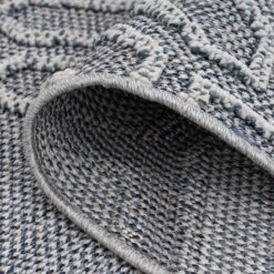 Blue Geometric Loop Pile Rug 20 Blue Geometric Loop Pile Rug -Kukoon Rugs Store symphony tilley blue 09770