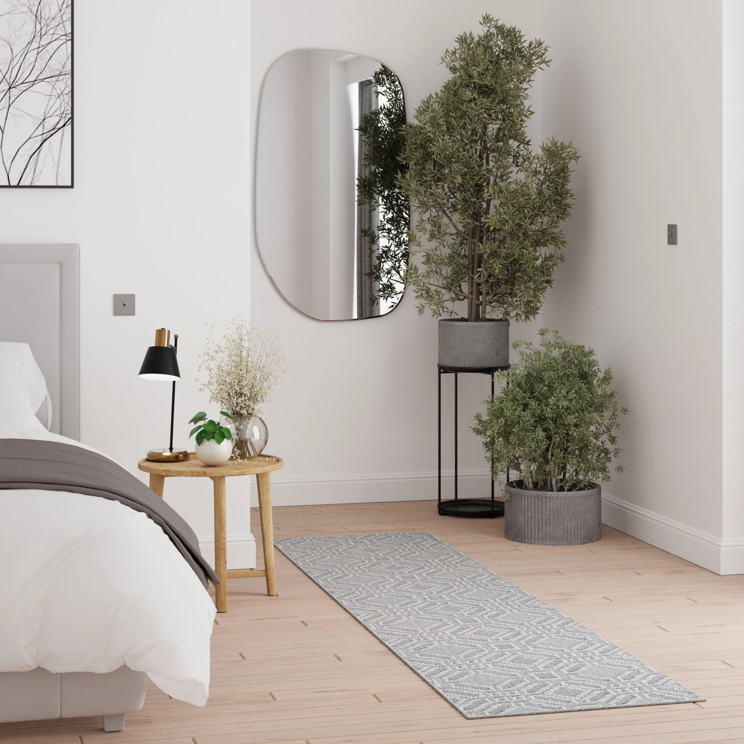 Blue Geometric Loop Pile Rug 6 Blue Geometric Loop Pile Rug - Image 4