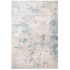 Teal Blue Cloudscape Living Room Rug - Times