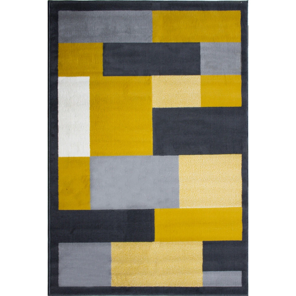 Yellow Grey Modern Geometric Bedroom Rugs 3 Yellow Grey Modern Geometric Bedroom Rugs