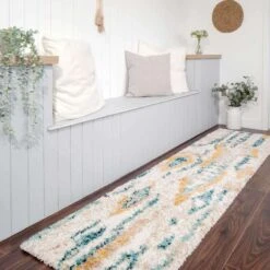 Super Soft Abstract Moroccan Shaggy Rug - Bella -Kukoon Rugs Store traveller bella multi 1908 5B5 5D