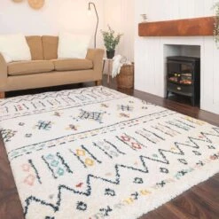 Super Soft Tribal Berber Shaggy Rug -Kukoon Rugs Store traveller mable multi 1926 5B2 5D