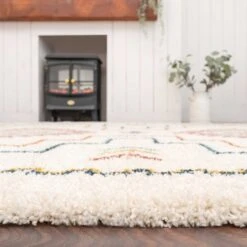 Super Soft Aztec Berber Shaggy Rug - Mallory -Kukoon Rugs Store traveller mallory multi 1503 5B3 5D