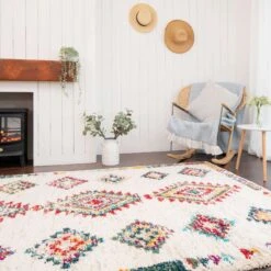 Super Soft Diamond Shaggy Rug - Neroli 11 Super Soft Diamond Shaggy Rug - Neroli -Kukoon Rugs Store traveller neroli multi 1512 5B1 5D