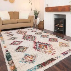 Super Soft Diamond Shaggy Rug - Neroli 12 Super Soft Diamond Shaggy Rug - Neroli -Kukoon Rugs Store traveller neroli multi 1512 5B2 5D
