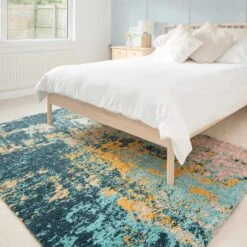 Soft Abstract Shaggy Rug - Cherish 11 Soft Abstract Shaggy Rug - Cherish -Kukoon Rugs Store travellercherishmulti AbstractShaggyRoomMarketplaceBedroomRug