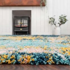 Soft Abstract Shaggy Rug - Cherish 14 Soft Abstract Shaggy Rug - Cherish -Kukoon Rugs Store travellercherishmulti AbstractShaggyRoomMarketplaceLivingRoomRug 3