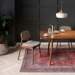 Flatwoven Washable Red Oriental Area Rug - Tullow -Kukoon Rugs Store tullow dining room new designs